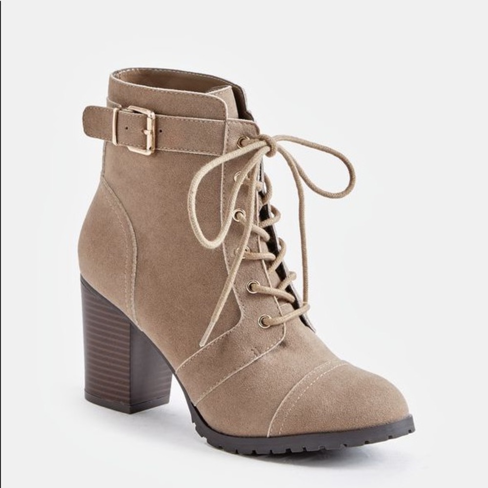 Taupe Boots, lace up boots size 11